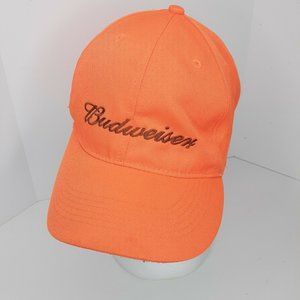 Vintage Budweiser Hat Orange Hunting Cap Adjustable SnapBack 2001